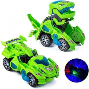 Voiture DinosaureTransformers Dinosaure Voiture Dinosaures Enfant Jouetavec Musique pour 3 &agrave; 7 Ans Jouet &eacute;ducatif Cadeau (Vert)