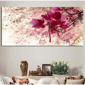 Abstrait Fleur Rouge Affiche Paysage Toile Tableau Art Peintures Decoration Murale Decoration 60x120cm sans Cadre
