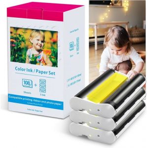Compatible Papier Photo Canon Selphy CP1300 CP1200 CP1000 CP910 CP800 CP810 KP-108IN 3115B001(AA) Cartouche pour Canon Selphy CP