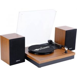 Platine Vinyle Bluetooth Platine Vinyle Retro avec 2 Haut-parleurs st&eacute;r&eacute;o 3 Vitesses
