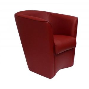 Fauteuil - VALENTINA - &Eacute;co-cuir bordeaux - Confortable - Design contemporain - 1 place