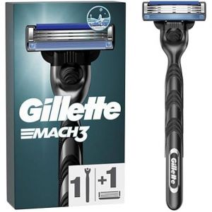 Rasoir - GILLETTE - Mach3 - 3 Lames - Acier Inoxydable - Recharge Inclus