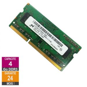 Barrette M&eacute;moire 4Go RAM DDR3 Micron MT8KTF51264HZ-1G6E1 SO-DIMM PC3L-12800S 1Rx8 691740-005