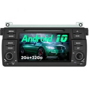 AWESAFE Autoradio pour BMW E46 Série 3 M3 Rover 75 MG ZT 2Go+32Go Android 10 avec CD/DVD 7 Pouces Écran Tactile