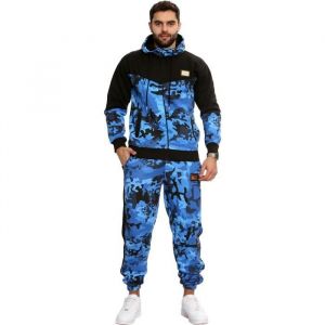 Hommes Surv&ecirc;tement Camouflage Imprimer Sweat &Agrave; Capuche avec Joggers Pantalons De Surv&ecirc;tement Activewear Ensemble Adultes S-3XL