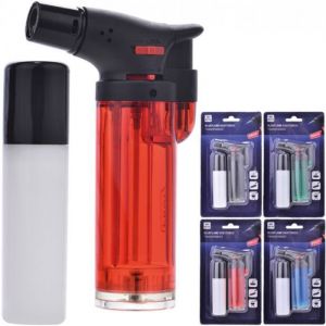 Briquet Allume-gaz - Mini chalumeau - avec réservoir de recharge - Vendu à lunité - Couleur aléatoire