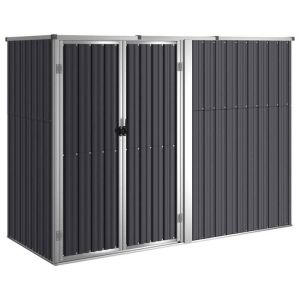 (15294)Cabane/abris de jardin CHICAbri à outils de jardin anthracite 225x89x161cm acier galvanisé FR