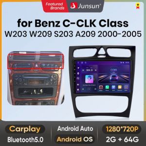 Junsun Autoradio Android 13 Carplay voiture pour Mercedes Benz C Class W203 W209 A209 2000-2005 WIFI 2G+64G 9 Écran Tactile GPS RDS