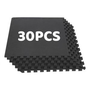 BELFOYER 30PCS Tapis de Sol de gym - Dalles en Mousse+Bordures - Matelas Puzzle Tatami EVA - Tapis yoga pour Salle de Fitness -