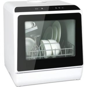 PULUOMIS Mini Lave-Vaisselle Pose Libre avec 4 Couverts 6 Programmes Rservoir deau 5L et cran LED 42cm