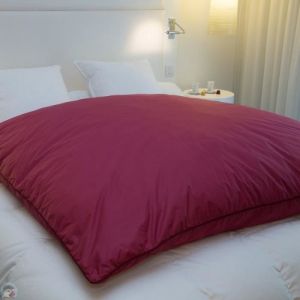 Housse d&eacute;redon jacquard grenat - CASTEX COUETTES NATURELLES - 200x170 cm - Coton - Lavable en machine