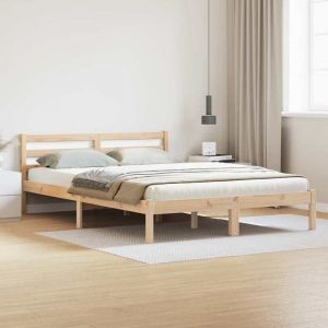 BONNIE&reg;Lit en bois Lit double:210x160 cm Cadre de lit Marron 210x160 cm Bois massif en pin neuf36167
