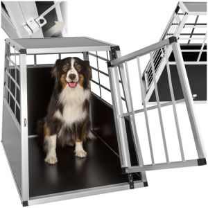 Cage de transport - TECTAKE - Caisse de transport simple pour chien en aluminium solide avec coins arrondis 65 x 90 x 695 cm -
