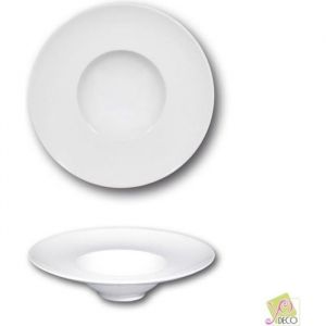Assiette à risotto en porcelaine blanche - Napoli - D 20 cm - Pour plats en sauces potages et entrées