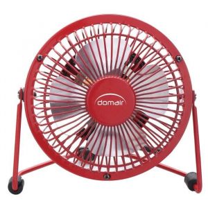 Mini ventilateur de table USB - DOMAIR - Rouge - 1 vitesse - 285 m3/h - 10 W