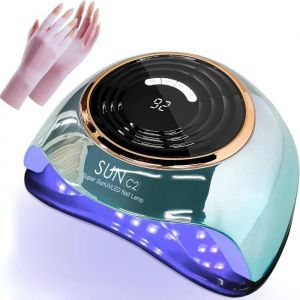 Sun C2 Lampe Uv Led Semi Permanente + Gants De Protection Uv 63 Led 288W S&eacute;choir &Agrave; Ongles Pour Gel Polish Manucure[O180]