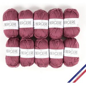 10 pelotes de laine - Amarante - 50% Laine m&eacute;rinos 50% acrylique - Berg&egrave;re de France - Image