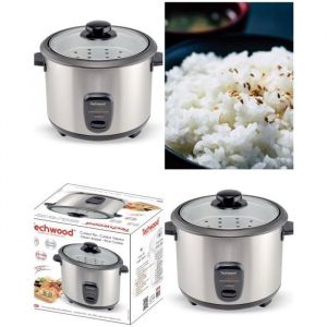 Cuiseur à riz multifonction en inox 18 L avec Panier Vapeur Témoin de cuisson 700W GRIS anti adhérente