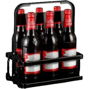 Casier à Bière Plastique Casier à Bouteilles de Vin Portable Pliant Boîte de 6 Bières en Bouteille Porte-Gobelet Panier à Vin[496]