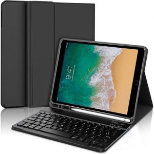 Coque Clavier - Cuir PU - iPad Air 3 / Pro 105 - Clavier Bluetooth AZERTY - Support Pliable - Léger