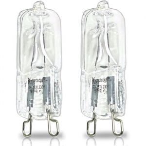 Lot de 2 ampoules halogènes G9 40 W 230 V résistantes à la chaleur pour four-four à micro-ondes blanc chaud jusquà 500 °[247]