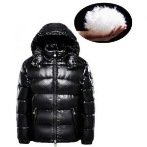 Doudoune hommeDoudoune à Capuche AmovibleDoudoune dhiver brillant imperméable pour Homme(XS-XL)-NOIR
