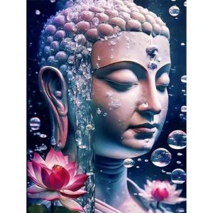 Kit de Peinture Diamant 5D - Bouddha en Perles dEau - 30x40cm - Décoration Murale - DIY