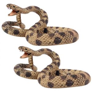2 pièces Simulation serpent jouet en plastique statique serpent modèle jouet vif faune modèle animal jouet couleur assortie