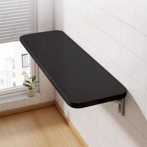 MIPAN.Table Murale Bois - Table Rabattable - Table de Salle À Manger de Cuisine Pliante Invisible - 80 x 50 - Noir