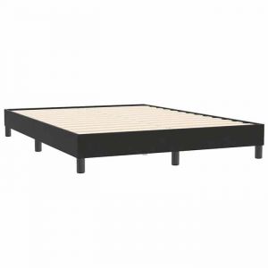 Lit Double Contemporain  Cadre de lit sans matelas noir 160x210 cm velours - 2 places SP10374BED74714915