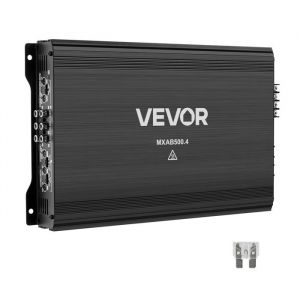 Amplificateur Audio Voiture-VEVOR-Ampli de Puissance &agrave; 4 Canaux Pontables-Subwoofer-Max. 4x250 W sous 4 ohms/4x500 W sous 2 ohms
