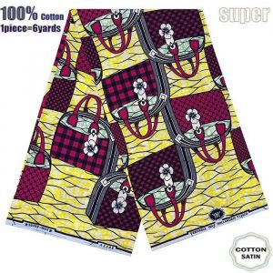 Tissu - Super Wax - Hollandais African Wax Fabric - 6 Yards - Haute Qualit&eacute; pour Robe de Mariage et Blazer - Type 207