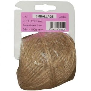 Ficelle jute 0.8/2 x 100 g sur cavalier plastique