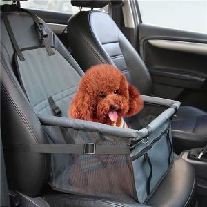 Si&egrave;ge dappoint de Voiture pour Les Chiens ou Chats Sac Transport Chien Voiture Housse de rehausseur en Tissu Oxford Gris