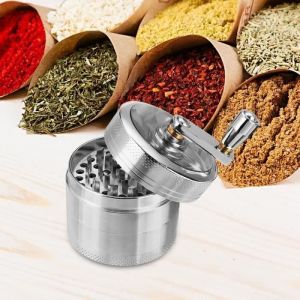 TEMPSA Grinder Moulin à Epicé 55mm Grinder en 4 Pièces Broyeur Moulin à Poivre-épices-Sel-Café-Epices-Herbes de Broyage
