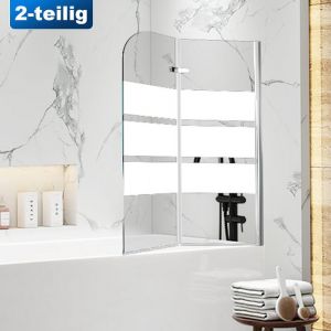 Eulenke Pare-baignoire pivotant &agrave; 180degr&eacute; Repliable facile &agrave; nettoyer 2 parties 100x140cm blanc BAIGNOIRE