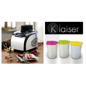 PACK KLAISER W40 TURBINE A GLACES PROFESSIONNELLE AVEC LIVRE DE 62 RECETTES + SET 3 BOLS