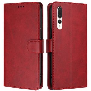 Coque pour Huawei P20 Pro 6.1 [RFID Blocage] Etui Protection Housse Premium en Cuir PU Bouton Magnétique Flip Case -Rouge YBWGN