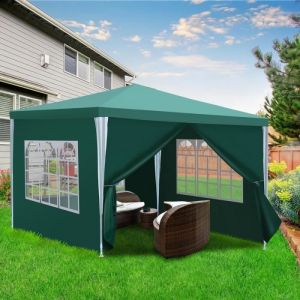 Tente de réception - Haute Qualité - 3x3m - Imperméable - Vert - 6 Places