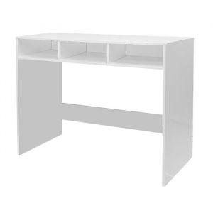 Console dentrée blanche avec 3 cases ouvertes meuble dentrée pour couloir - Longueur 102 x profondeur 33 x Hauteur 75 cm