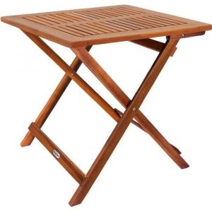 CASARIA® Table dappoint pliante en bois dacacia 70x70x73cm Table basse carrée pliable extérieur jardin camping