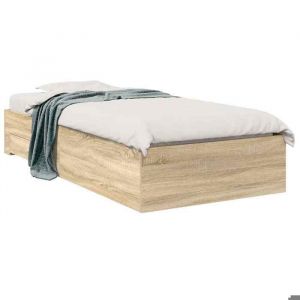 1 Place - Cadre de lit Moderne - VIDAXL - Avec tiroir - avec tiroir Marron 90x190 cm - Bois ding&eacute;nierie FR_002384561