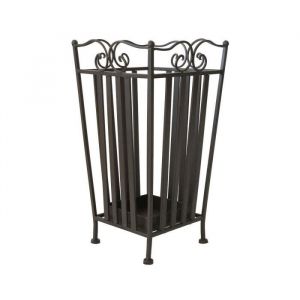 Porte parapluie - Fer Forgé - Marron - 46 x 26 cm - Style Industriel - Rectangulaire