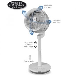 Ventilateur à tour - Macom - 992 Tornado - Blanc - 4 vitesses - Télécommande incluse