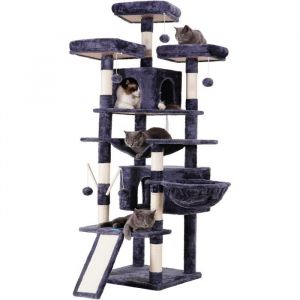 Arbre à Chat XXL - SPIELSTABIL - 180 cm - Avec Hamac - Griffoirs - Robuste et Stable