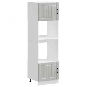 (SOLDE d&eacute;t&eacute;)Armoires de four/Colonne de cuisine - 2 pcs Kalmar - Pieds r&eacute;glable - gris b&eacute;ton bois ding&eacute;nierie Aspect &eacute;l&eacute;gant*2426