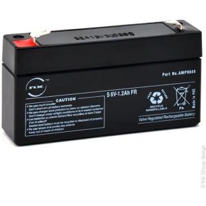 Batterie plomb AGM - NX - S 6V-1.2Ah - Noir - Terminal T1 - 1.2Ah C20
