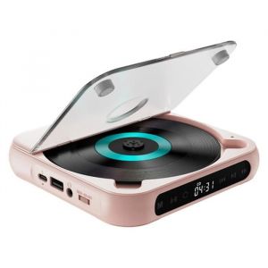 Lecteur DVD/CD portable lecteur multimédia bluetooth 5.3 lecteur de musique Walkman MP3 3.5mm audio rose