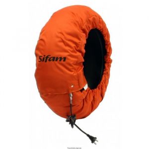 Couverture chauffante - Sifam - 120-17 - Orange - Moto - Pneu avant