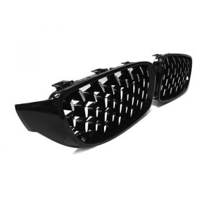 2 GRILLE DE CALANDRE NOIR BRILLANT SPOTS DIAMANT BMW SERIE 4 F32 F33 F36 F82 F83 COUPE CABRIOLET